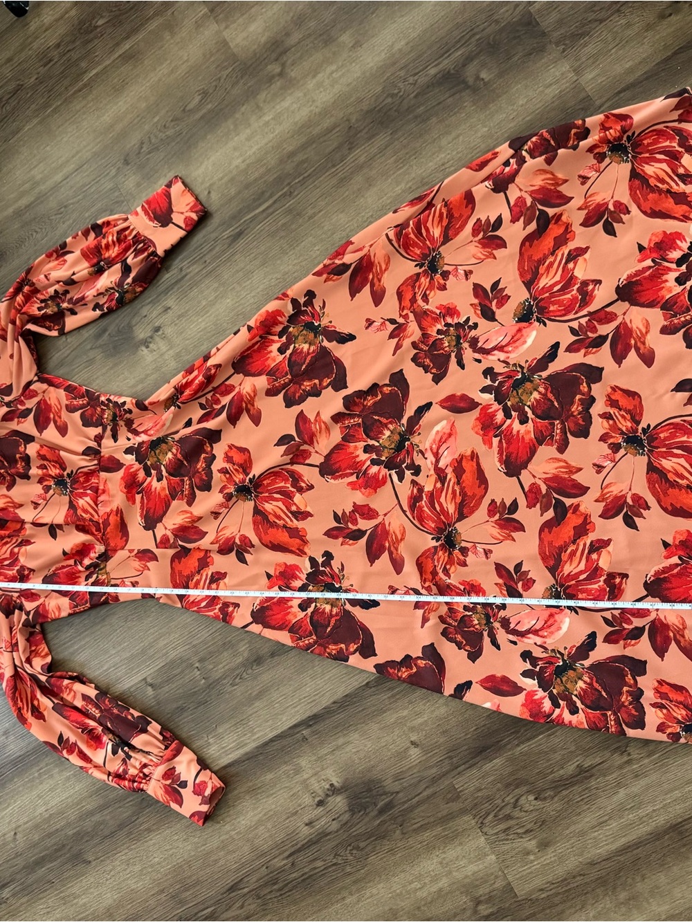 NWT - Alexia Admor - Rust Floral Long Sleeve Empire Waist Maxi Dress - Picture 14 of 15